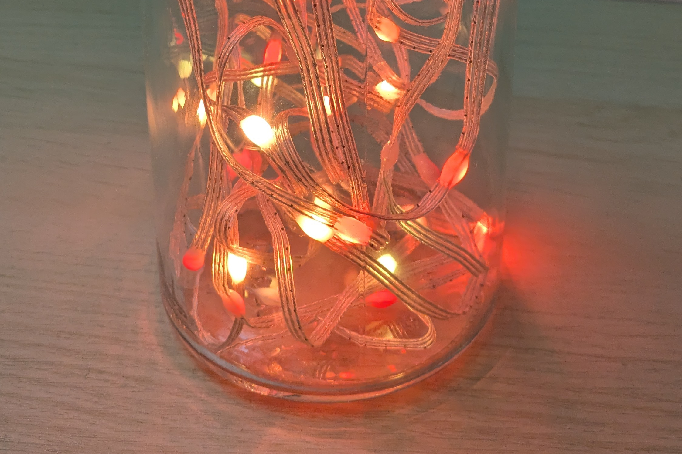 Glowing red LED lights