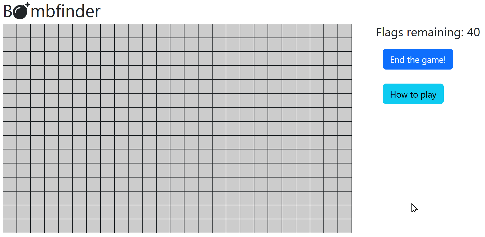 Marking a flag and revealing a bomb to end the game